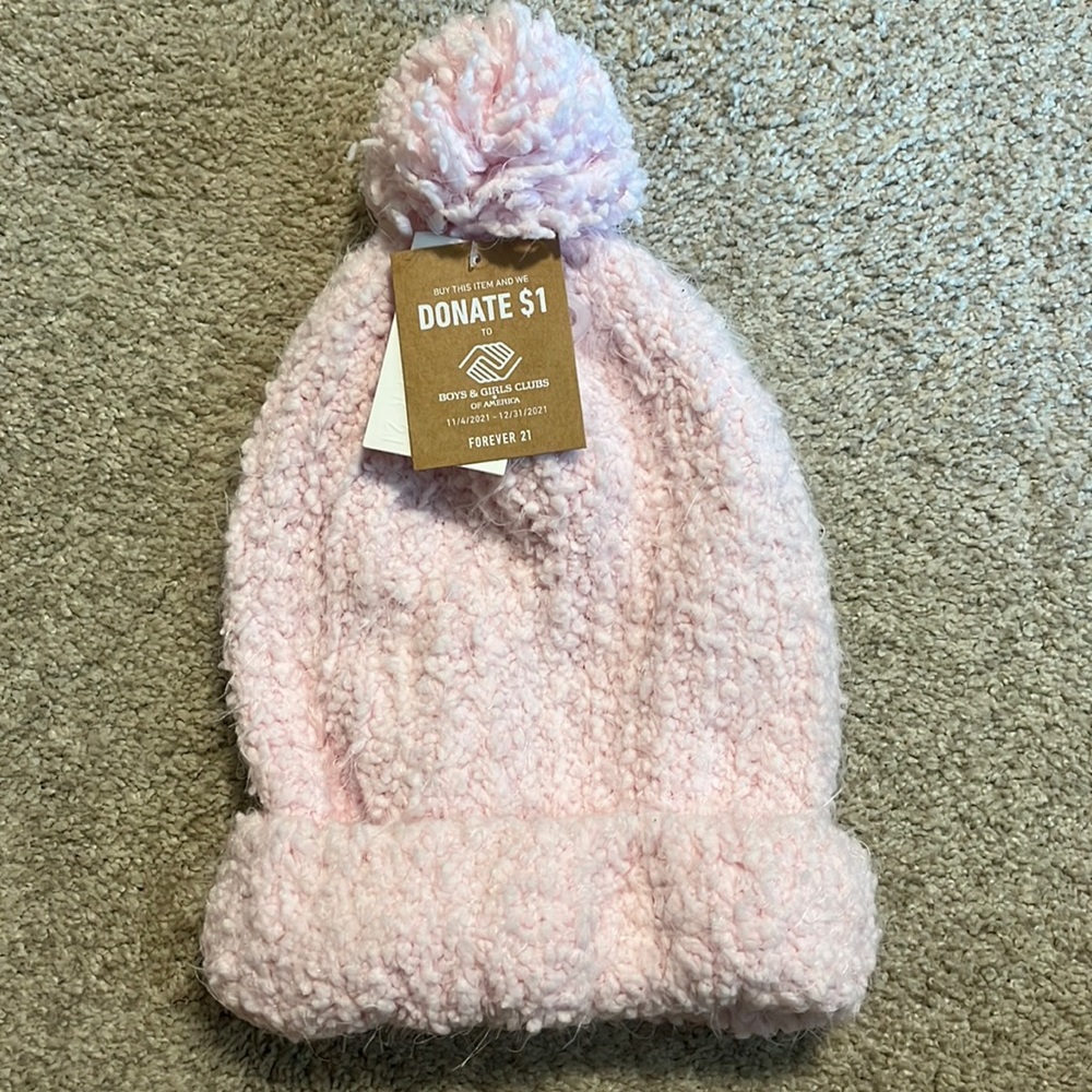Fuzzy pink hat